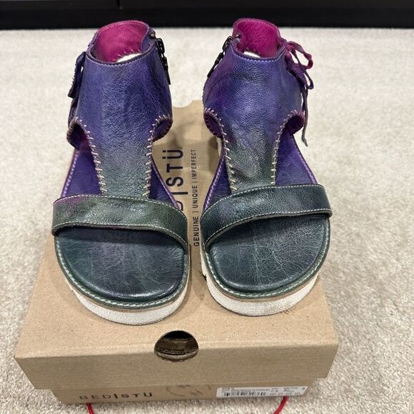 Bed Stu Women's Zoe II Spring Meadow Purple Green Leather Sandals size 7… - Picture 4 of 6